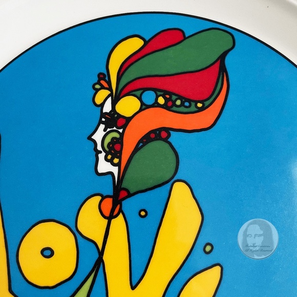 Vintage Peter Max LOVE Plate Home Decor Genuine China by Iroquois Syracuse NY - Picture 6 of 11